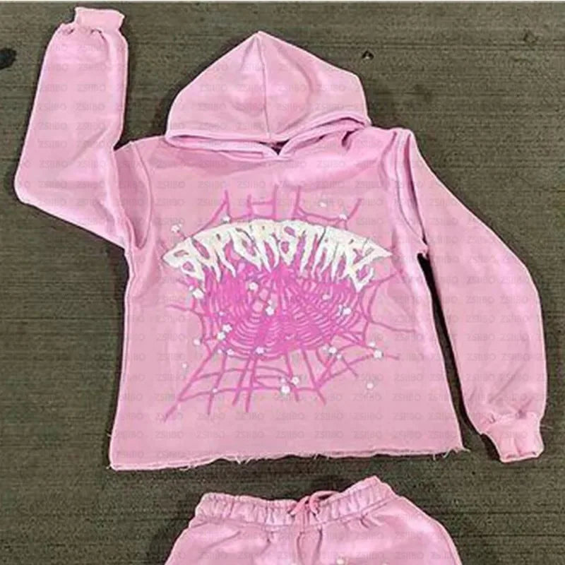 Spider web Printed Hoodie Aesthetic Creativity Hooded Sweatshirt Y2K Clothing Women's Jacket Top Men's Hoodie Punk Pullover