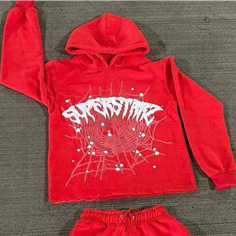 Spider web Printed Hoodie Aesthetic Creativity Hooded Sweatshirt Y2K Clothing Women's Jacket Top Men's Hoodie Punk Pullover